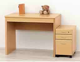 フェイバーデスク90(パソコンデスク) 鍵/キャスター付きチェスト 【ナチュラル フェイバーデスク90 鍵付 | 株式会社クロシオ｜クロシオ